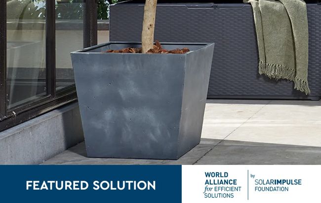 Set 2x Macetero Polyal Betón cuadrado 48 cm y 73,5L