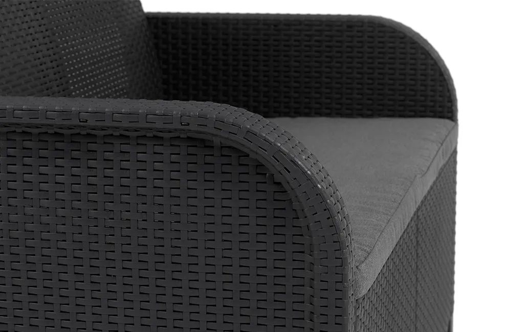 Rosalie 5 seater lounge set with storage table - Graphite