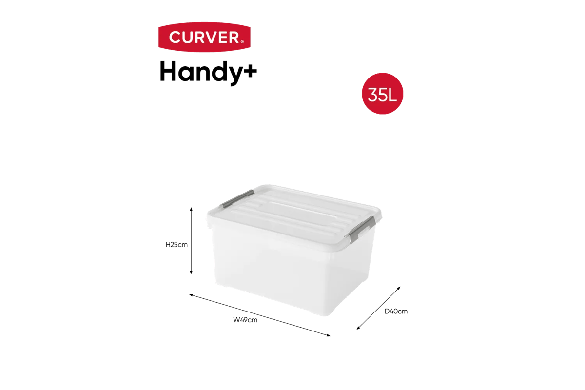 Handy+ Opbergbox 35L - Transparant