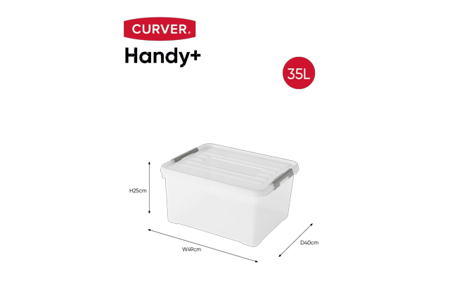 Handy+ Opbergbox 35L - Transparant