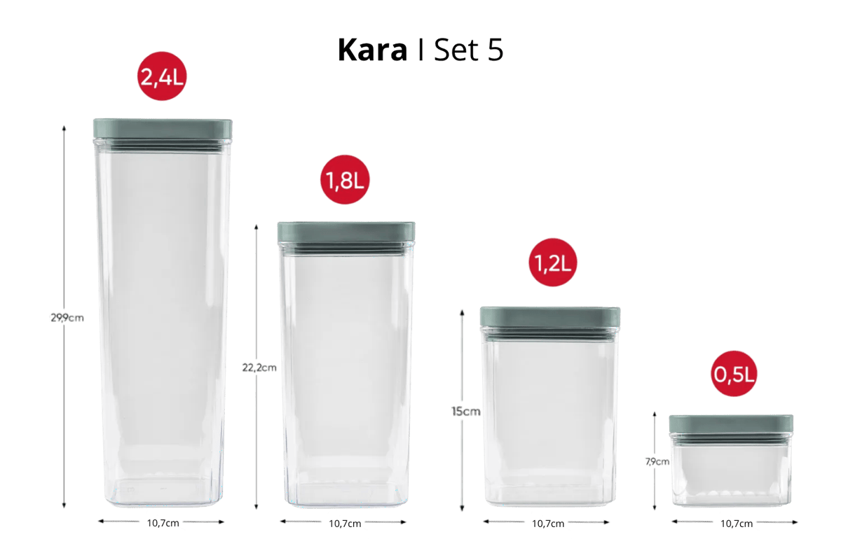 Kara Voorraadbussen Set - Blauw