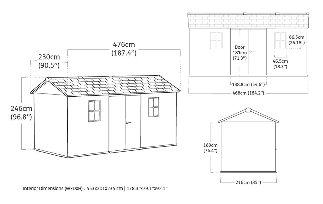 Buy Newton Plus 7.5x15 Storage Shed in Graphite - Keter Canada