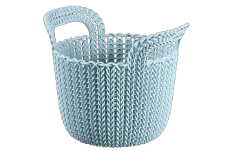 סלסלה סרוגה קטנה עגולה 3 ליטר (דגם KNIT 3671) -  - תכלת - סלסלות אחסון
