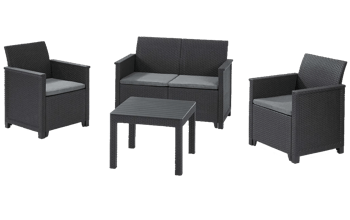 מערכת ישיבה אמה - אפור כהה - מערכות ישיבה לגינה ולמרפסת