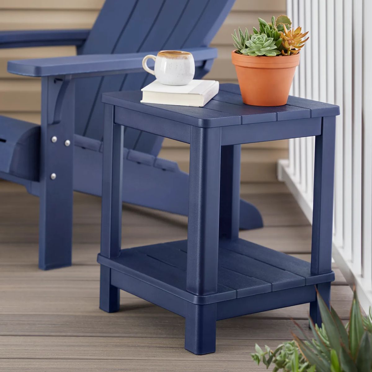 Table d’appoint de luxe Adirondack à deux niveaux – Bleue – Keter