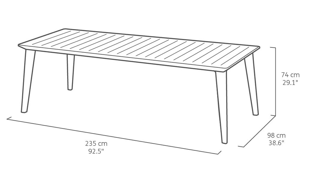 Table de jardin Lima 240 cm - Graphite