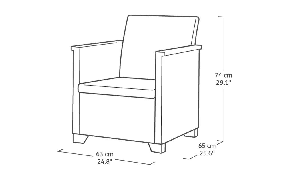 Emma 4 Seater Garden Set, With Storage Table  - Graphite