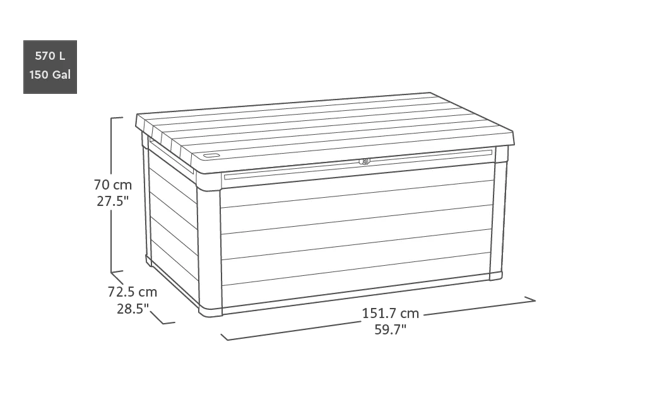 Buy Signature Walnut Brown Deck Box 150 Gallon- Keter Canada