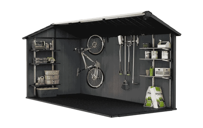 מחסן גינה ניוטון פלוס -  7.515x רחב + 2 דלתות - אפור