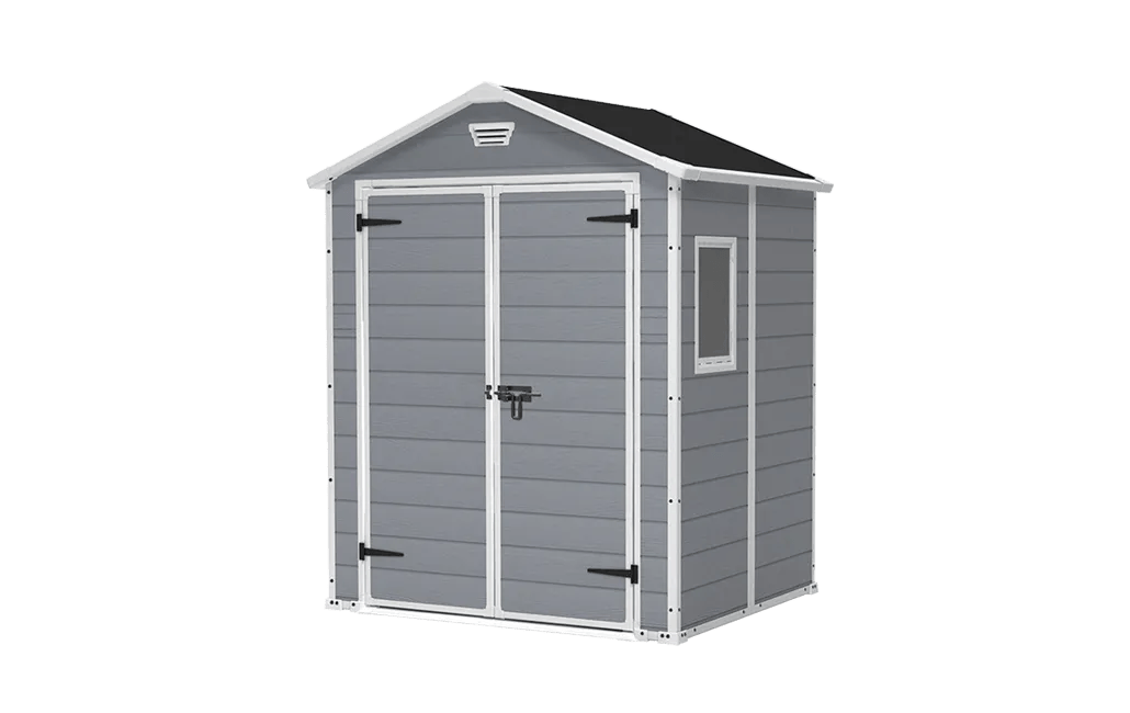 Caseta de exterior Manor 6x5 - 185x152x226 cm y 2,5m2 - Gris