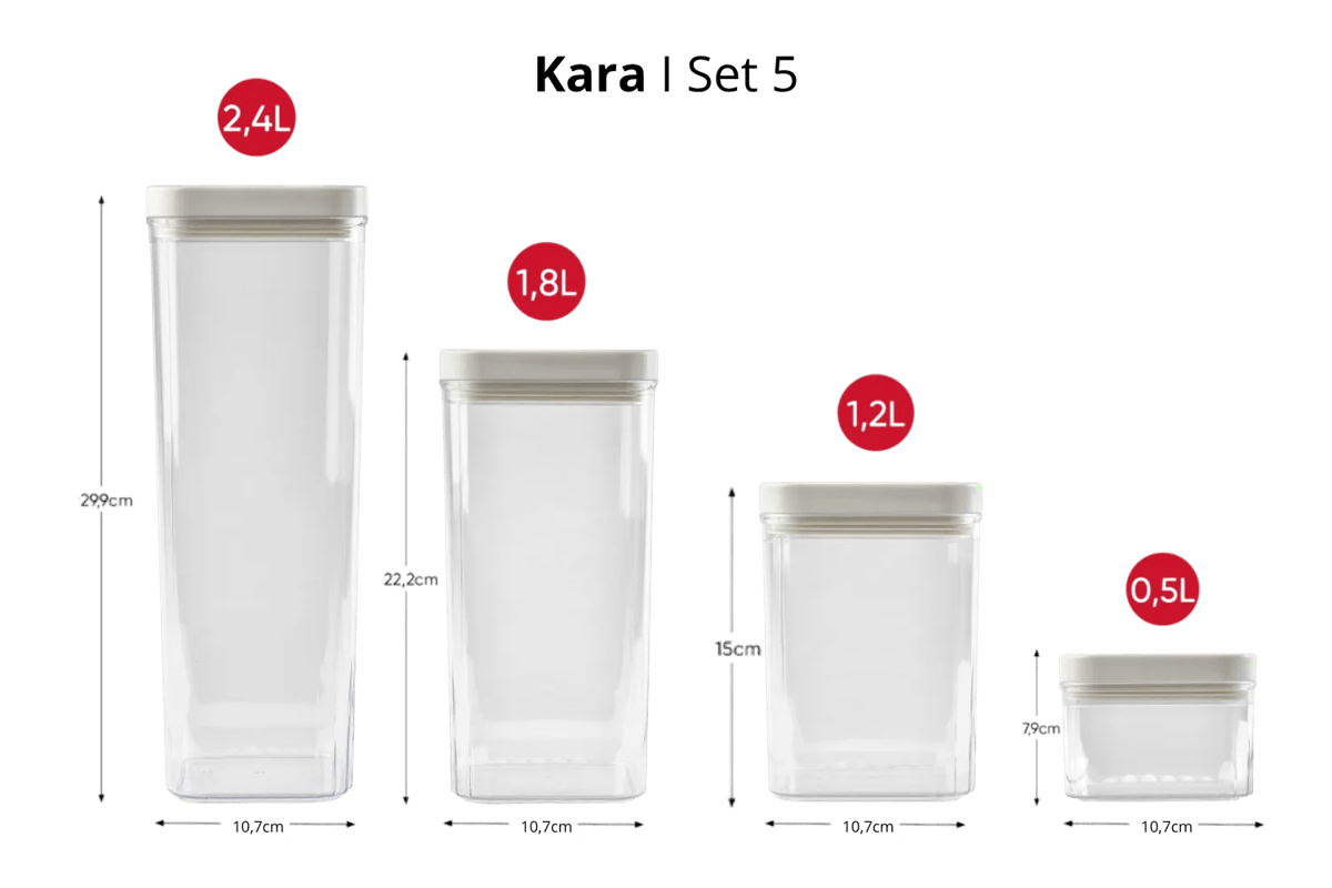 Kara Voorraadbussen Set - Wit