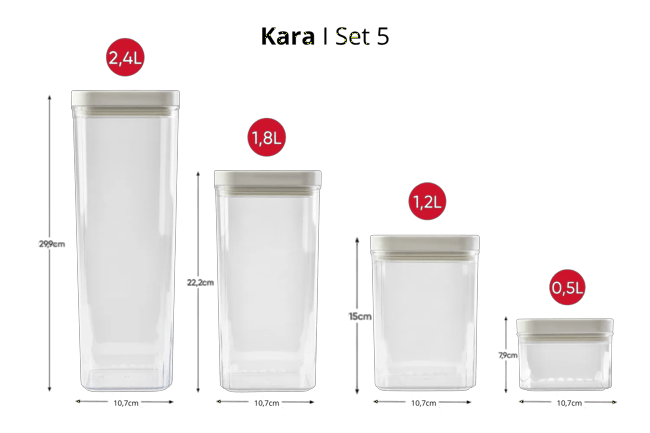 Kara Voorraadbussen Set - Wit