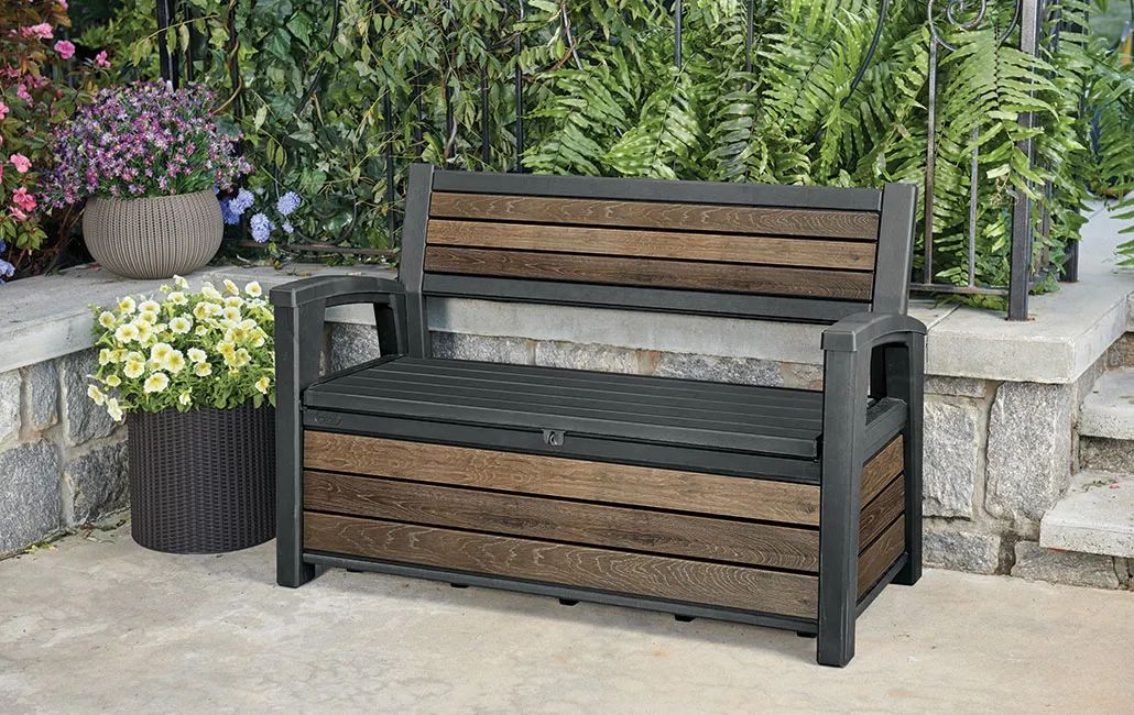 Outdoor Storage Bench 60 Gallon Storage - Keter US