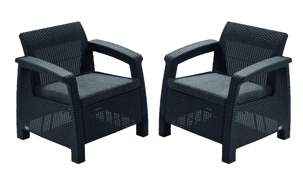Lot de 2 fauteuils Corfu  - Graphite