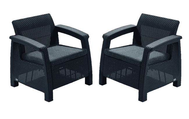 Lot de 2 fauteuils Corfu  - Anthracite