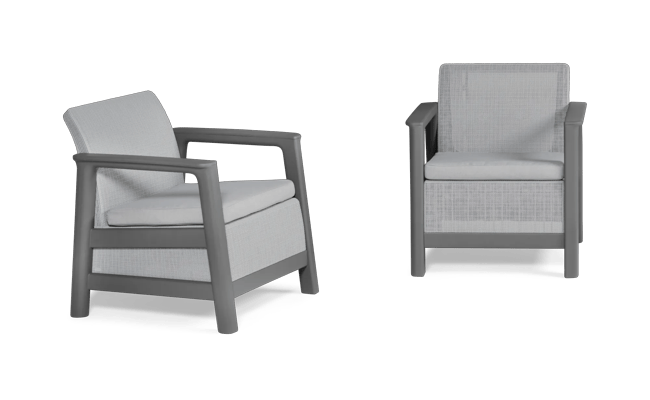 Scandi Linea Loungestoel - 2 stuks - Lichtgrijs