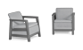Scandi Linea Loungestoel - 2 stuks - Lichtgrijs