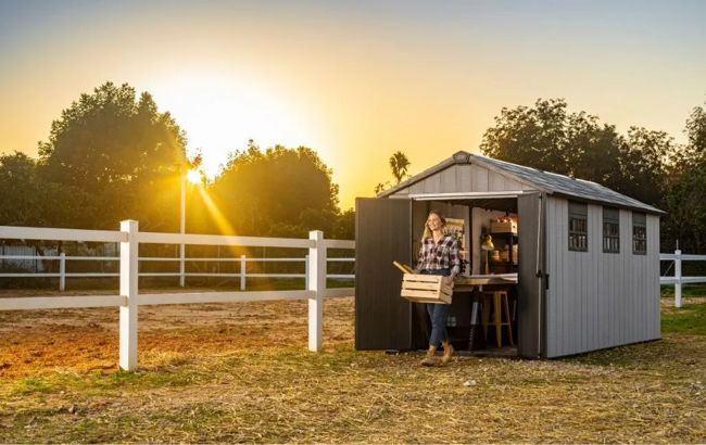 Oakland Grey Large Storage Shed - 7.5x15 Shed - Keter US