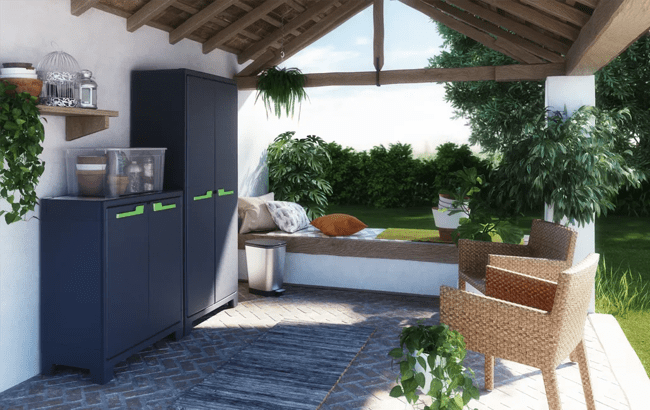 Armario bajo de exterior Moby - 100x44x80 cm. - 