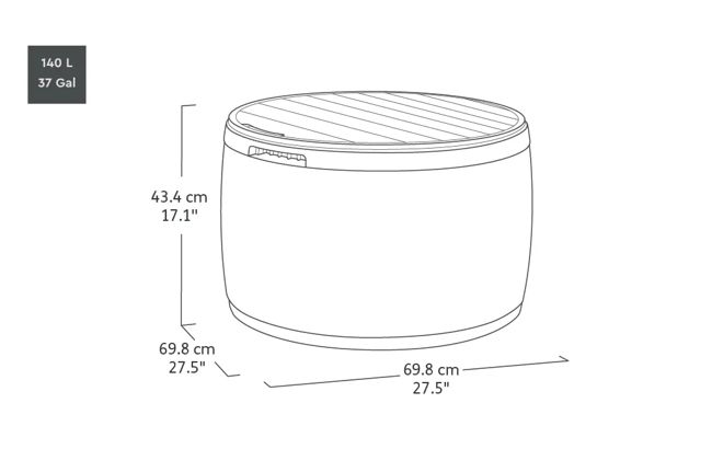 Circa 37 Gallon Storage Deck Box - Green - Keter US