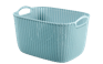 סל אחסון מלבני קלוע - 19 ליטר - תכלת