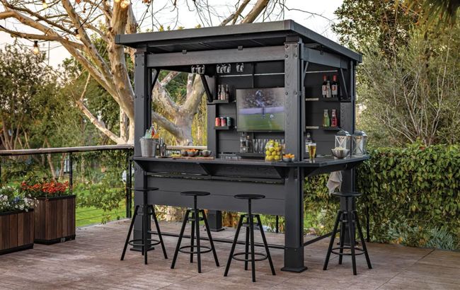 Bar Gazebo Signature - 230x200x238 cm - Marron Aspect Noyer