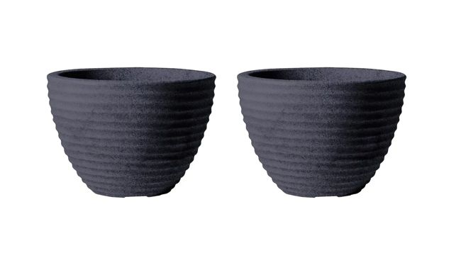Honey Pot Low Planter 49cm Set of 2 - Millstone Grey