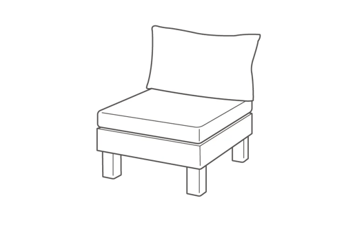 Sillón individual de exterior de 1 plaza Elements - Negro