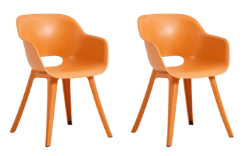 Akola Kuipstoel - set van 2 - 55x56x80cm - Oranje - 