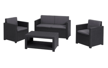 Monaco 4 Seater Lounge Set - Grey - Lounge Sets