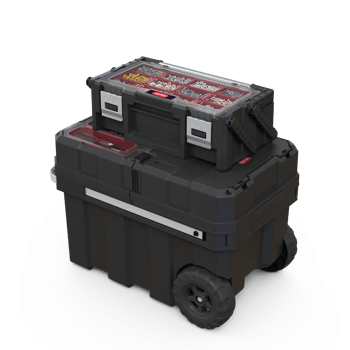 Masterloader Rolling Tool Box with Cantilever Organizer - Black - Tool Storage