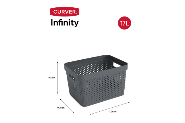 Infinity Dots Opbergbox 17L - Antraciet