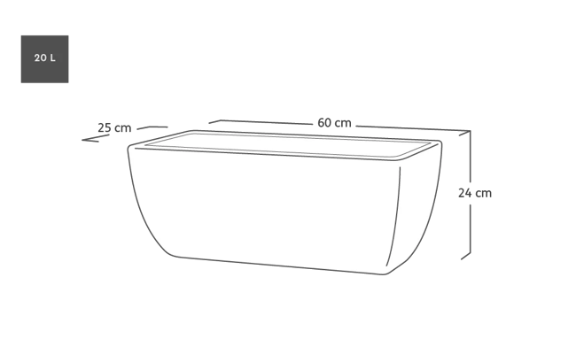 Cotswold Trough Planter 60cm Set of 2 - Millstone Grey