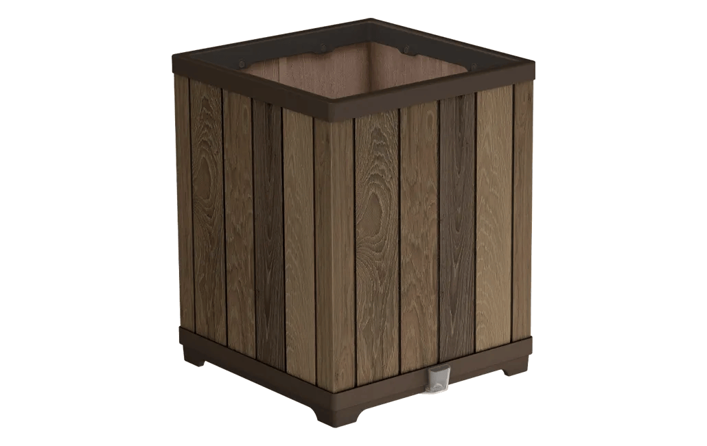 Macetero de exterior Signature alto - 45,5x45,5x55 cm y 74L - Marrón