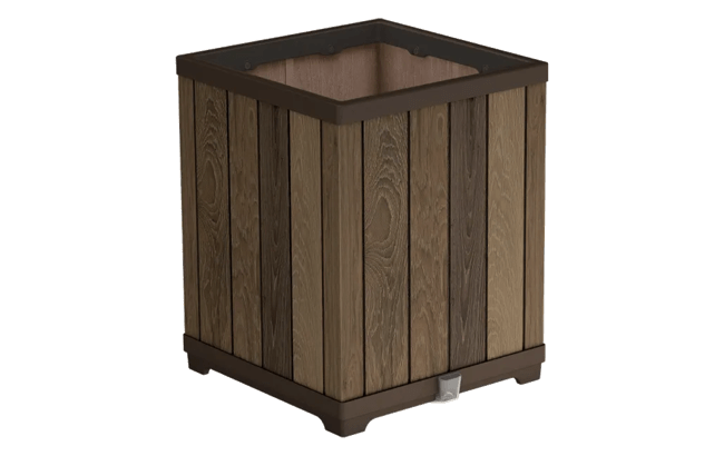 Macetero de exterior Signature alto - 45,5x45,5x55 cm y 74L - Marrón