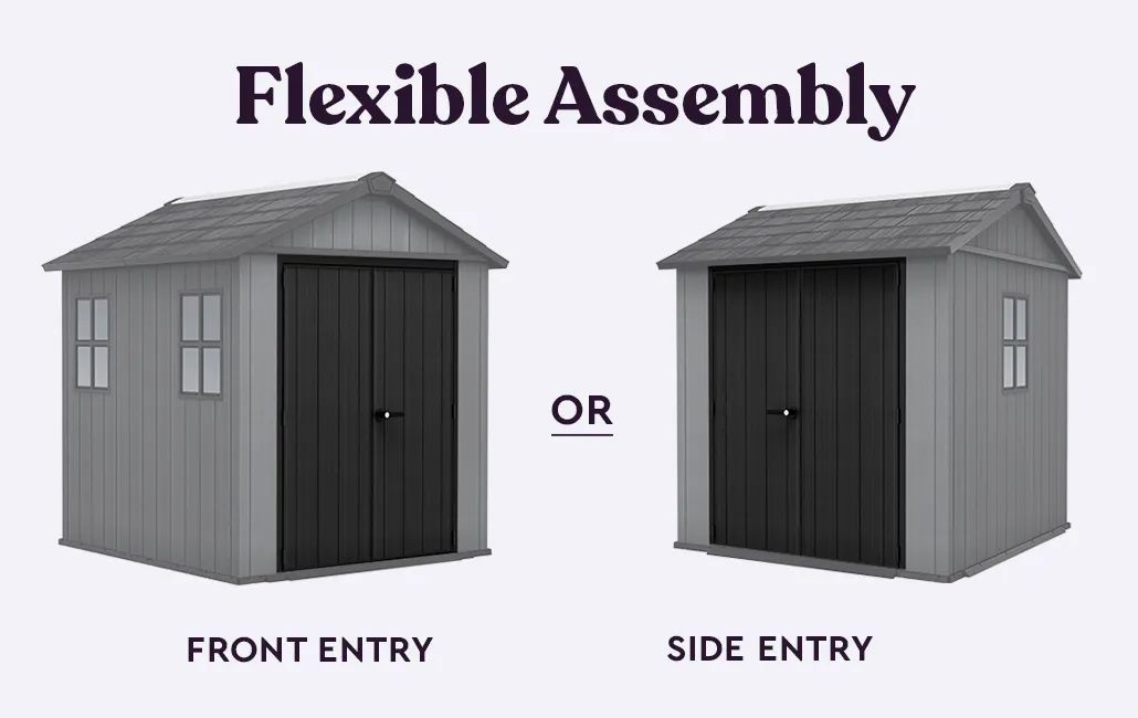 Newton Plus 7.5 x 7 ft Storage Shed - Graphite - Keter US