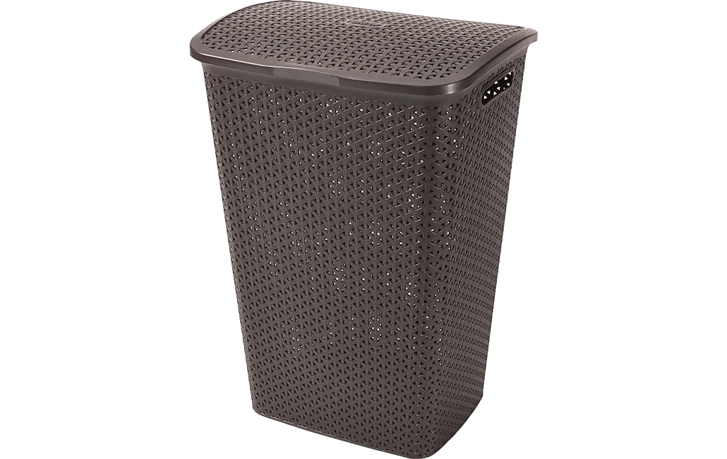 סל כביסה ראטן 55 ליטר - חום כהה