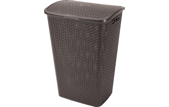 סל כביסה ראטן 55 ליטר - חום כהה