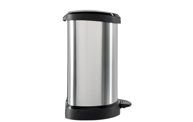 פח אשפה דקו עם פדל 5 ליטר - כסוף