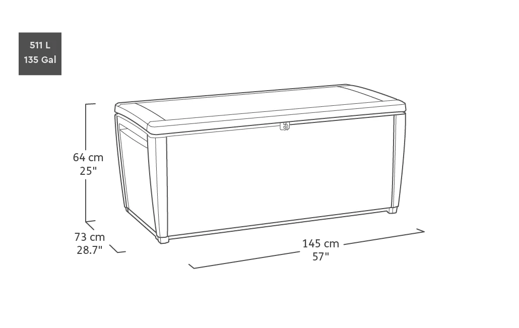 Signature 135 Gallon Large Deck Box - Mist Gray - Keter US