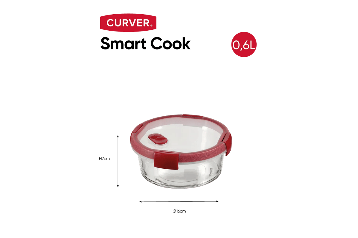 Smart Cook Vershoudsdoos 0,6L - Transparant/Rood