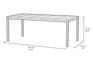 Porto Nova Tafel 194x94x75cm - Ashwood