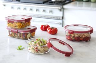 Smart Cook Vershoudsdoos 0,6L - Transparant/Rood - Keuken en koken