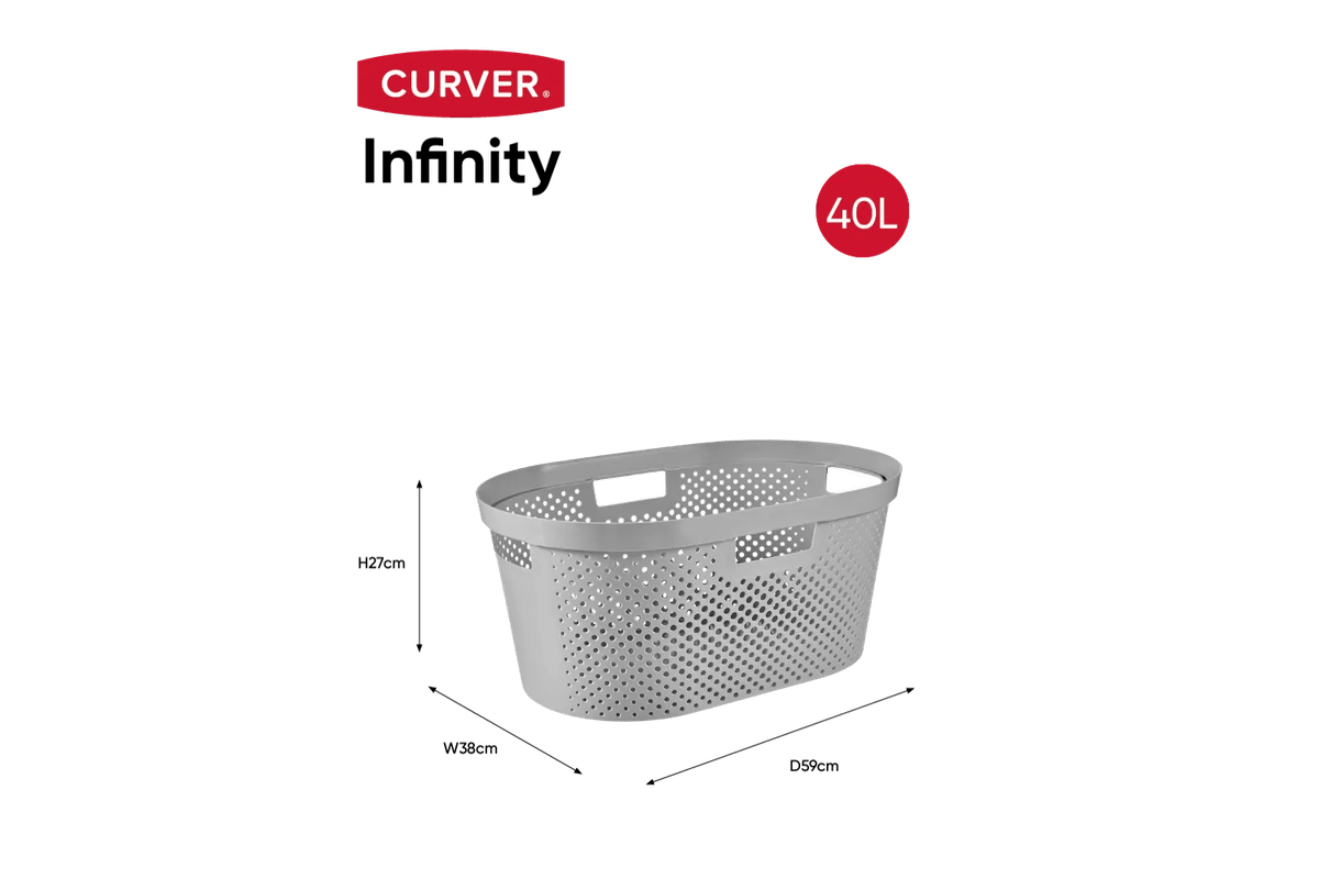 Infinity Dots Wasmand 40L - Grijs