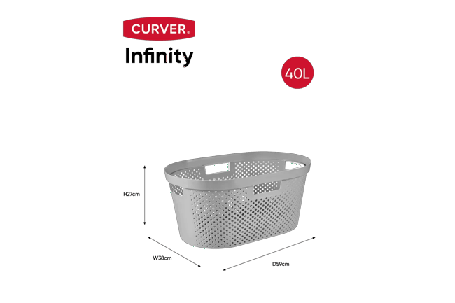 Infinity Dots Wasmand 40L - Grijs
