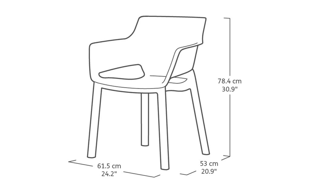 Fauteuil Elisa - Lot de 4 - Graphite