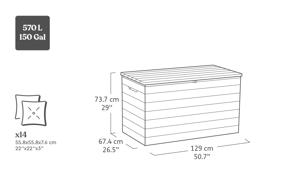Signature Astoria Aufbewahrungsbox – 570 L - Pinienholz