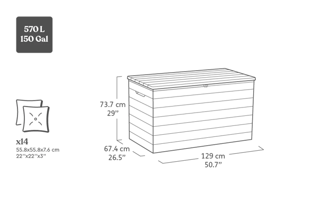 Astoria Opbergbox - 570L - Pine