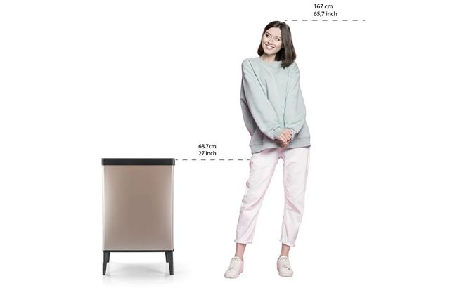 פח ורטו גבוה 54 ליטר - אפור פנינה