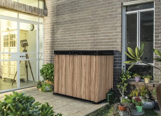 Store-It-Out Signature Storage Shed - Oak Brown